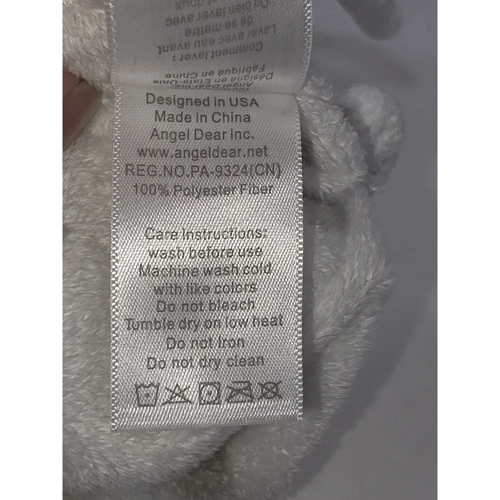 Angel Dear Plush Puppy Dog Knotted Security Baby Blanket Gray & White Lovey
